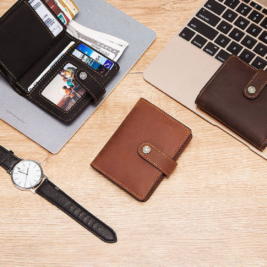 Vintage Leather Card Holder - Stylish Zippered Accessory for Organizing Cards - ArtOm_farm™ LEATHER