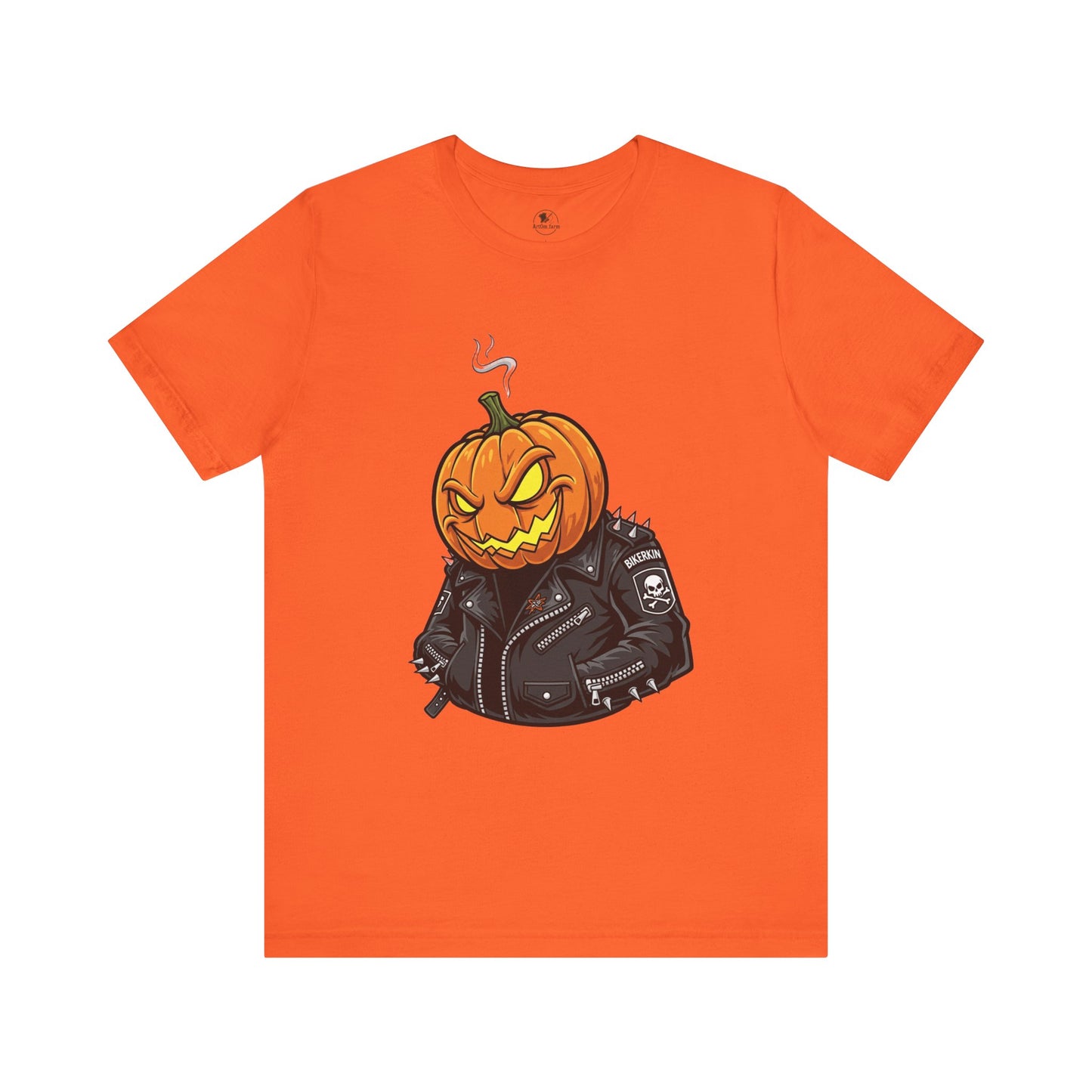 Pumpkin Punk T-Shirt - Edgy Halloween Graphic Tee for Unisex Style at Autumn Parties - ArtOm_farm™ LEATHER