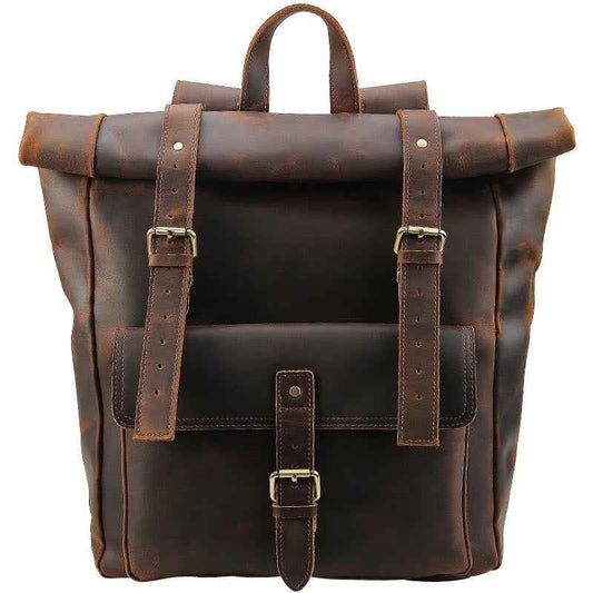 Retro Leather Backpack for Travel and City Adventures