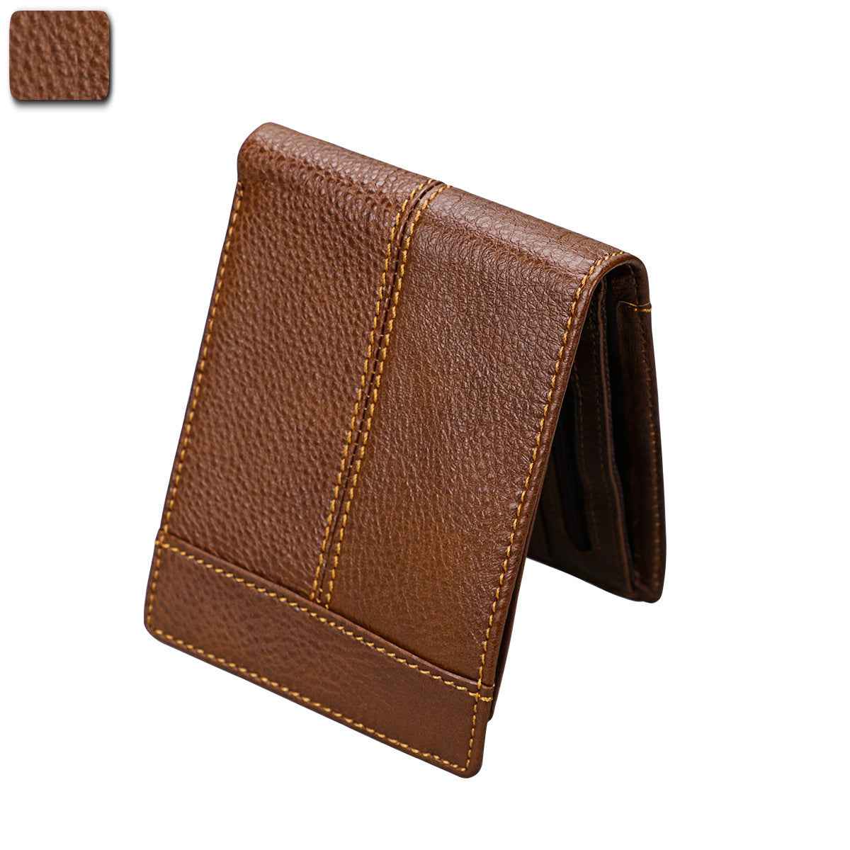 Leather Short Wallet Crafted from Crazy Horse Leather - ArtOm_farm™ LEATHER
