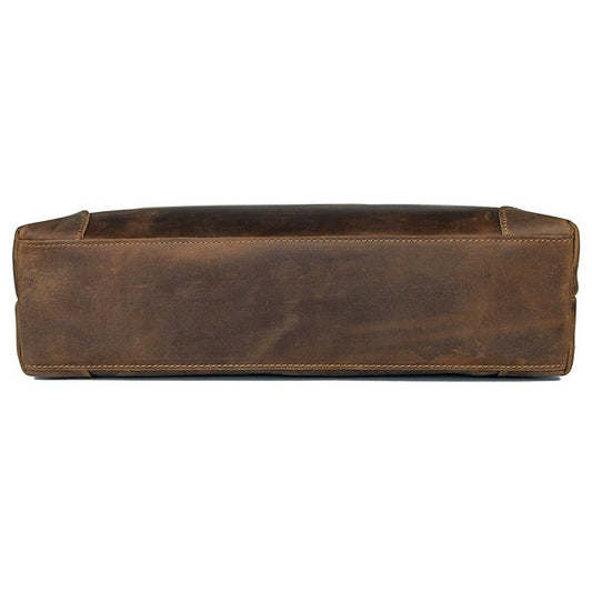 Crazy Horse Leather Large-Capacity Laptop Bag for Professionals - ArtOm_farm™ LEATHER