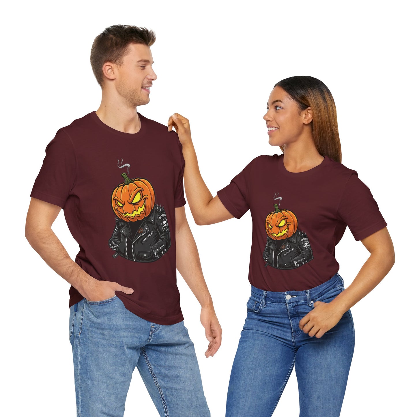 Pumpkin Punk T-Shirt - Edgy Halloween Graphic Tee for Unisex Style at Autumn Parties