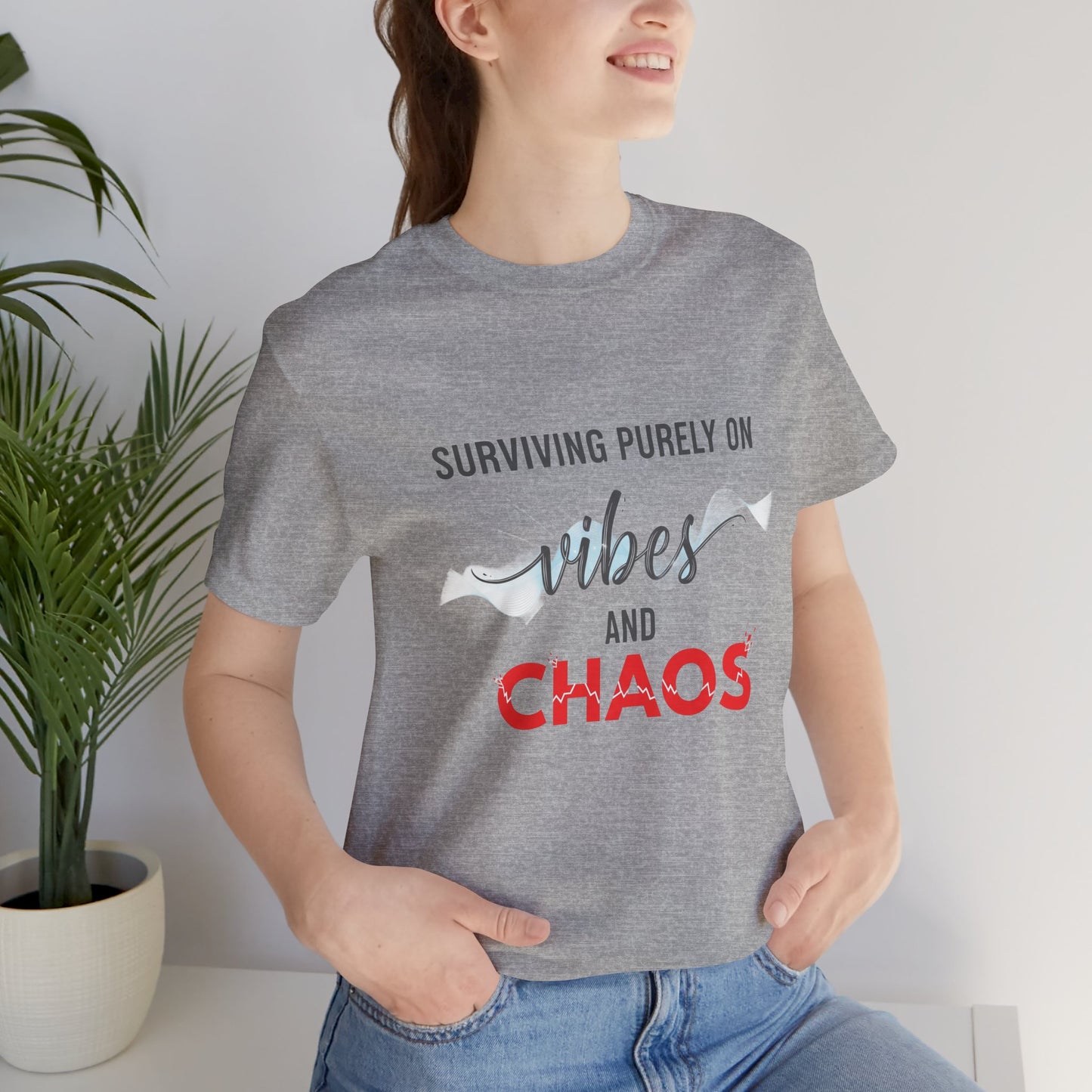 Vibes Chaos Tee - Unisex Jersey Short Sleeve Graphic T-Shirt for Casual Everyday Wear and Summer Essentials - ArtOm_farm™ LEATHER