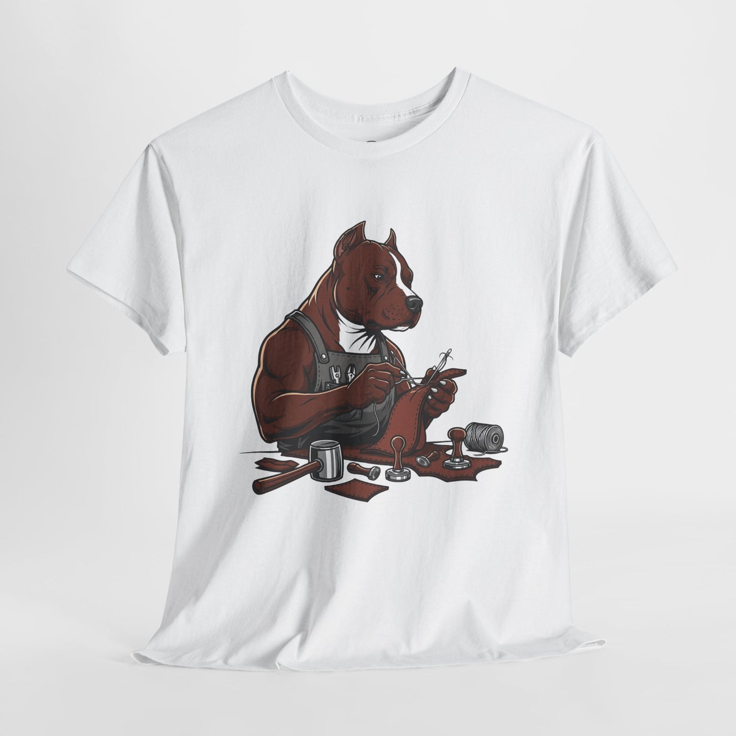 Artistic Dog Lover Tee - Casual Graphic T-Shirt for Pet Owners, Ideal Gift for Birthdays and Holidays - ArtOm_farm™ LEATHER