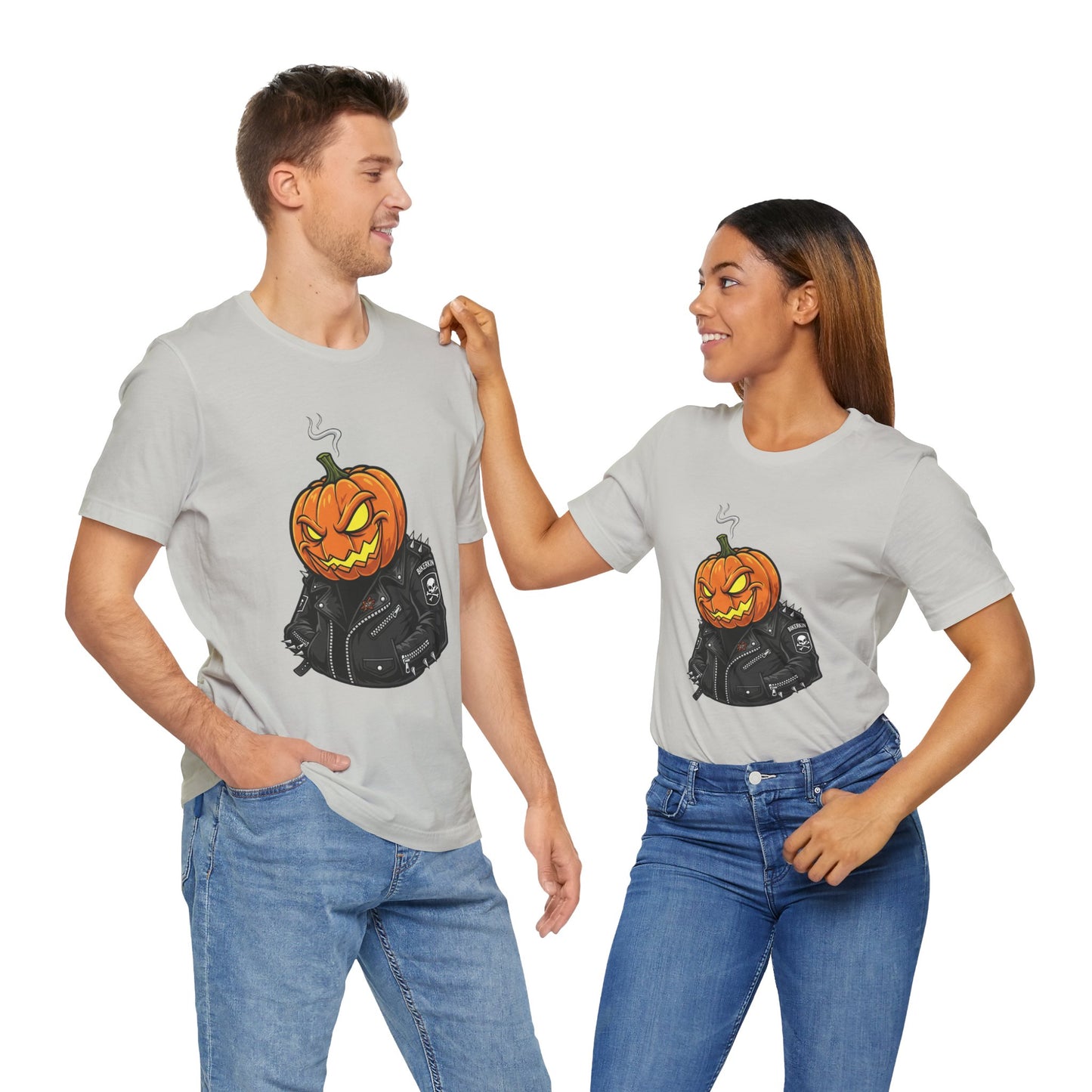 Pumpkin Punk T-Shirt - Edgy Halloween Graphic Tee for Unisex Style at Autumn Parties