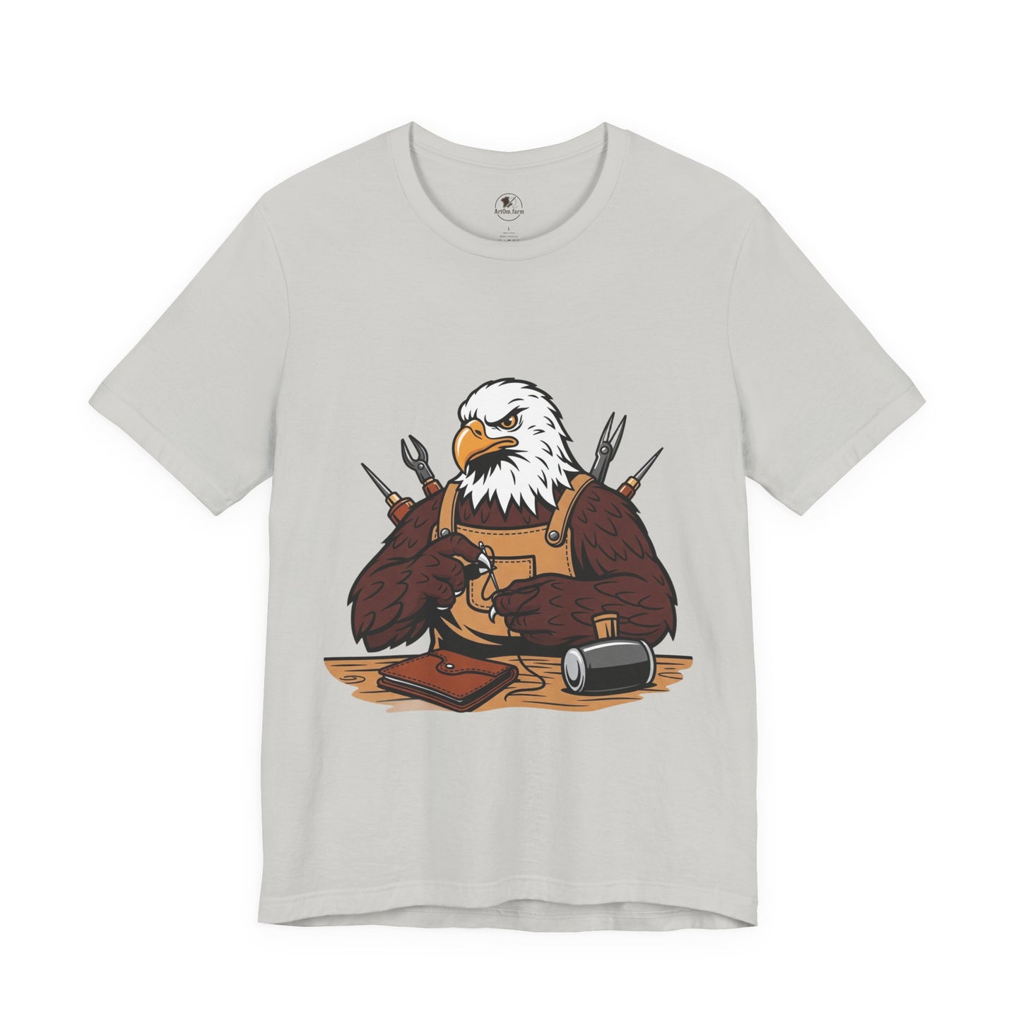 Crafty Eagle DIY Shirt - Unisex Tee for Crafters, Eagle Graphic Design, Gift for Men and Women - ArtOm_farm™ LEATHER