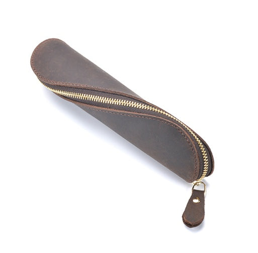 Vintage Leather Pencil Case - Timeless Style Meets Functionality - ArtOm_farm™ LEATHER