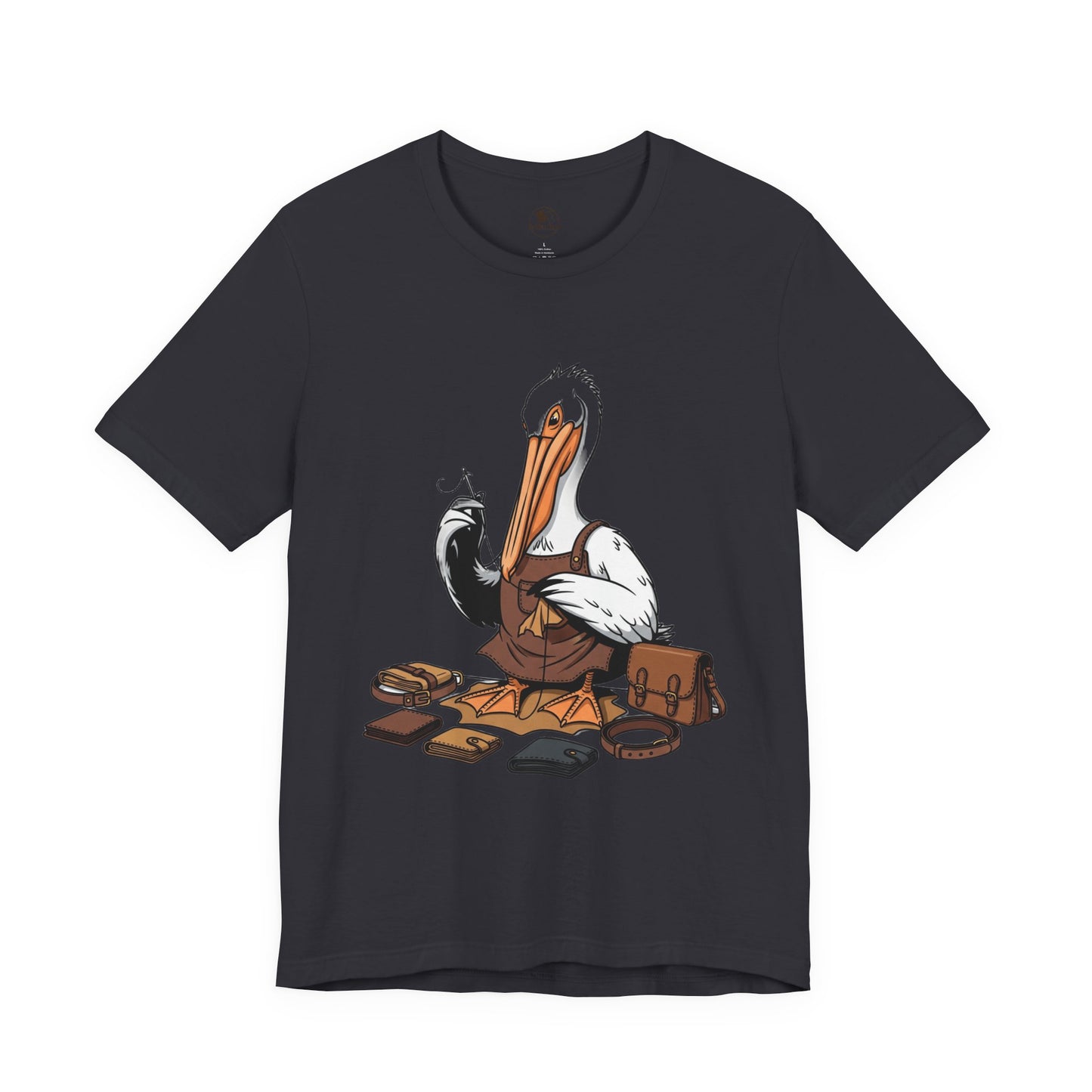 Whimsical Pelican Tee - Fun Beach T-Shirt for Casual Summer Style and Nature Lovers - ArtOm_farm™ LEATHER