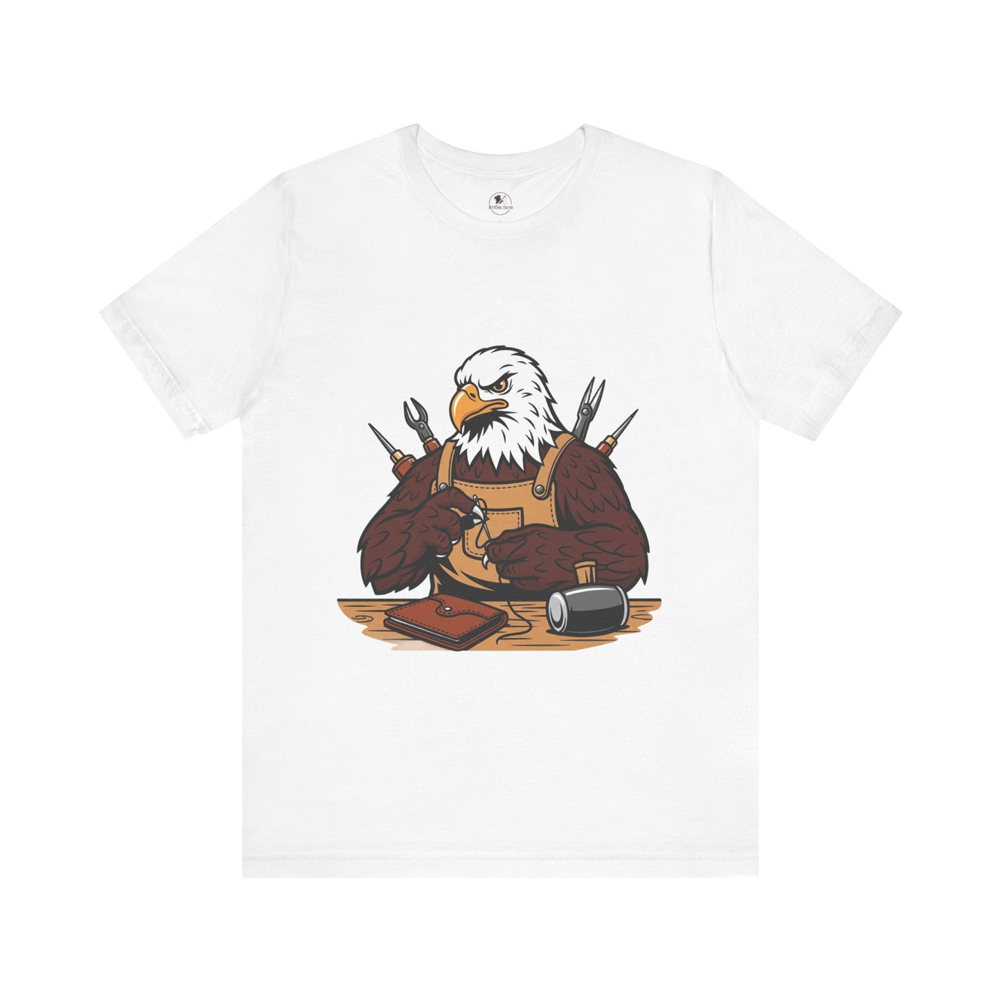 Crafty Eagle DIY Shirt - Unisex Tee for Crafters, Eagle Graphic Design, Gift for Men and Women - ArtOm_farm™ LEATHER