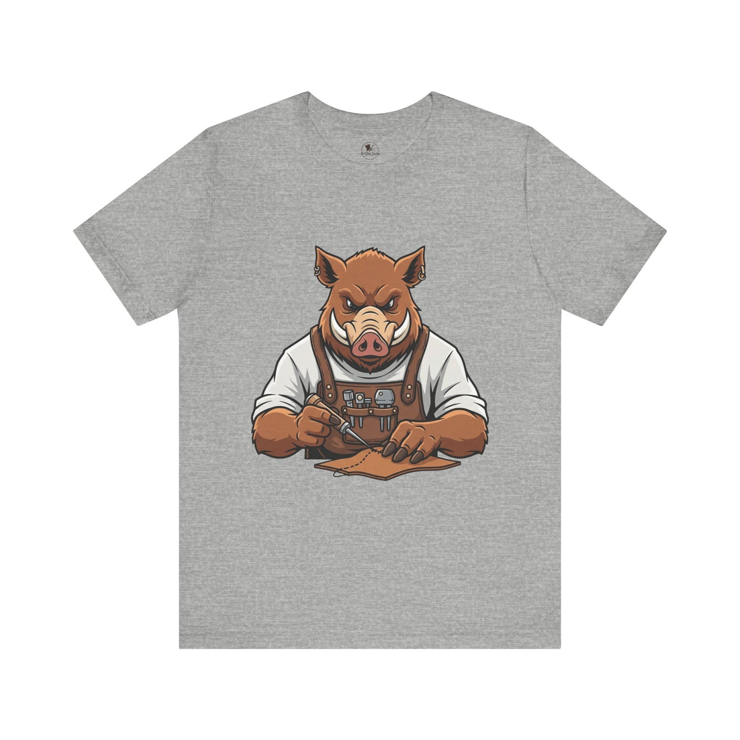 Crafty Pig Graphic Shirt - Fun Unisex Tee for Animal Lovers, Casual Birthday Apparel, and Funny Gift - ArtOm_farm™ LEATHER