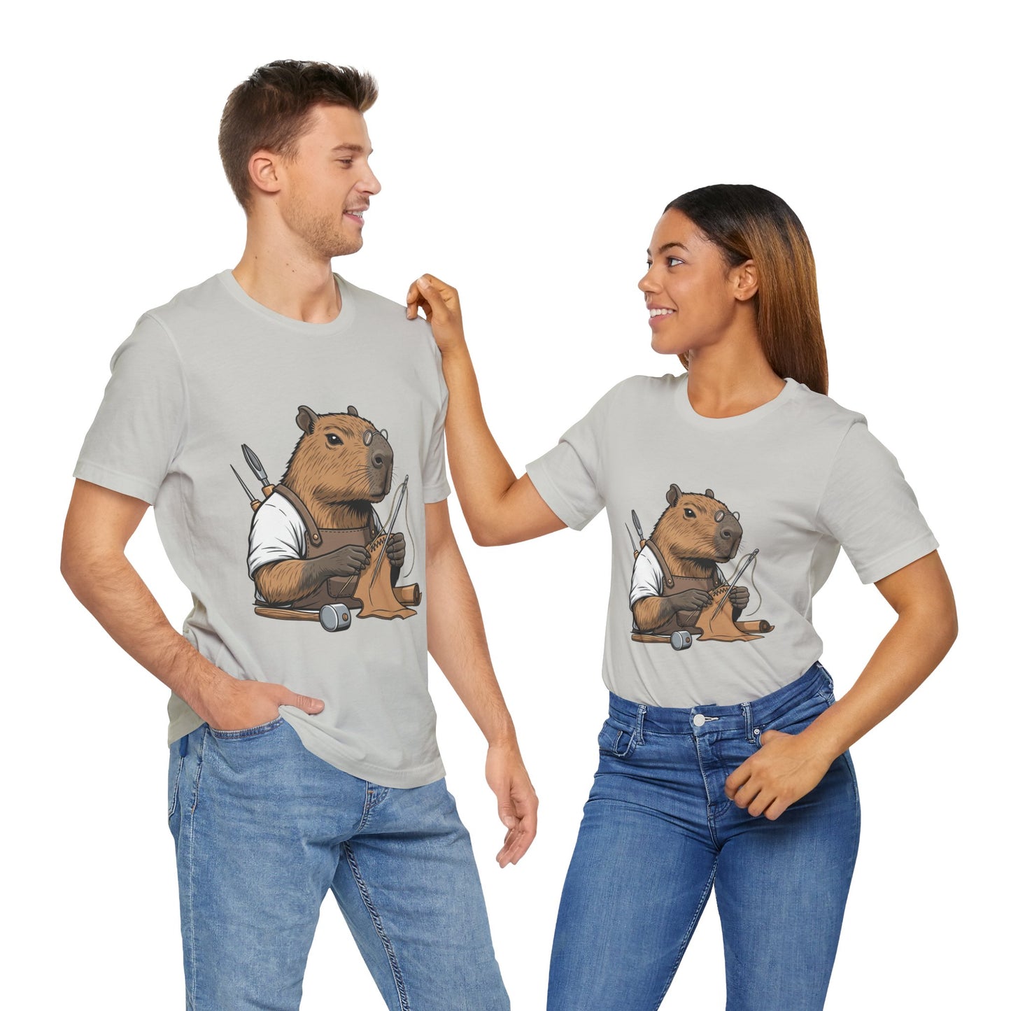 Crafty Beaver T-Shirt - Cute Animal Graphic Tee for Nature Lovers, Eco-Friendly Casual Wear - ArtOm_farm™ LEATHER