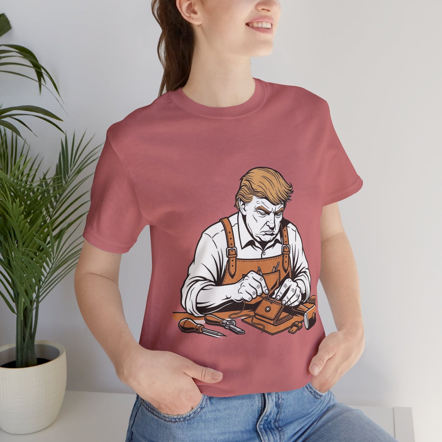 Craftsman Graphic Tee - Workshop T-Shirt for Hobbyists, Unisex Short Sleeve Father's Day Apparel, Artisan Merch - ArtOm_farm™ LEATHER