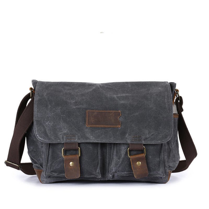 Men's Vintage Leather Crossbody Bag - Crazy Horse Waterproof Design - ArtOm_farm™ LEATHER