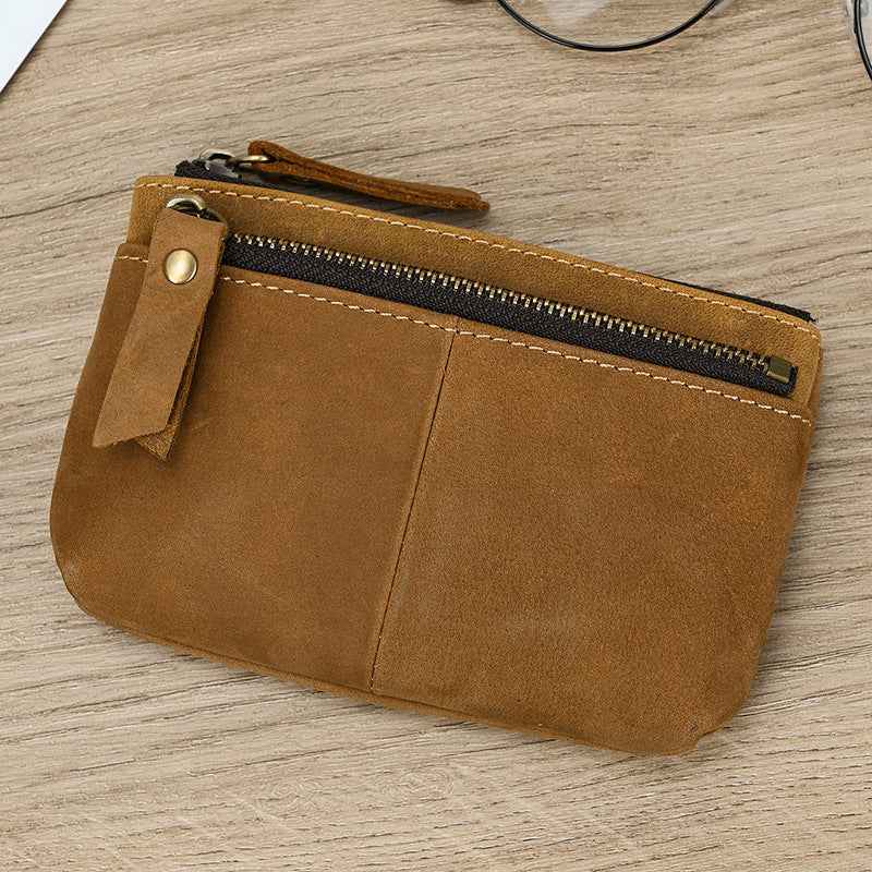 Crazy Horse Leather Coin Purse - Stylish and Durable Wallet for Everyday Use