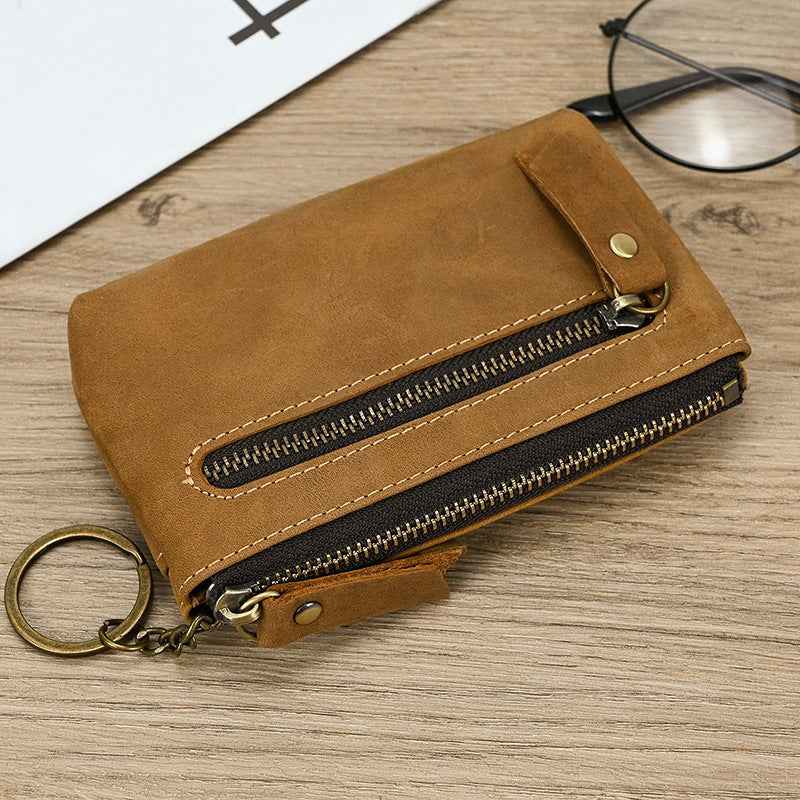 Crazy Horse Leather Coin Purse - Stylish and Durable Wallet for Everyday Use