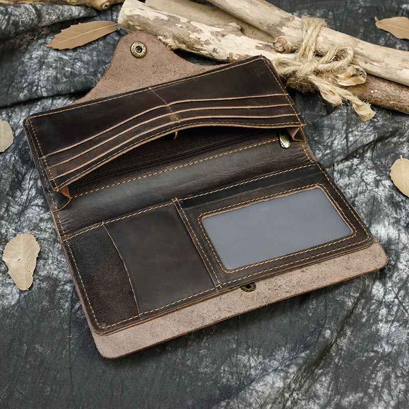 Retro Leather Wallet - Crazy Horse Leather Buckle Men's Wallet