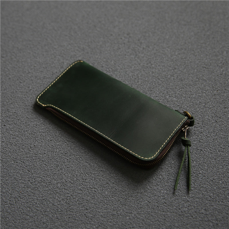 Wallet Top Layer Leather Zipper Wallet with Belt Clip - ArtOm_farm™ LEATHER