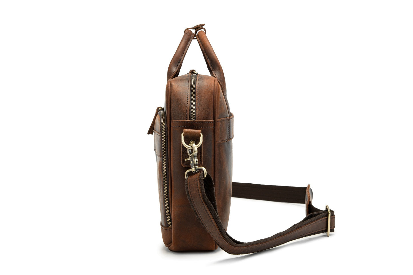 Horse Leather Men's Shoulder Bag - Stylish Leather Laptop Briefcase for Everyday Use - ArtOm_farm™ LEATHER
