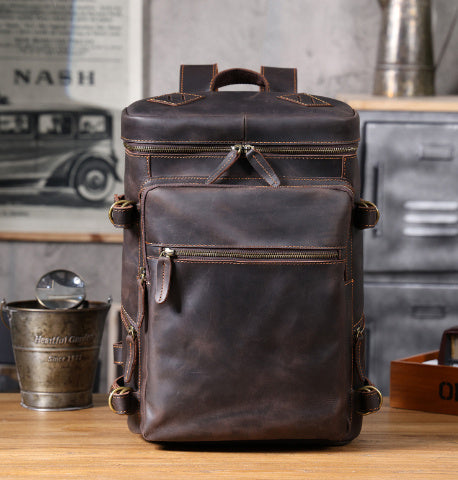 New Retro Leather Men's Computer Bag - Large Capacity 16 Inch for Laptops - ArtOm_farm™ LEATHER