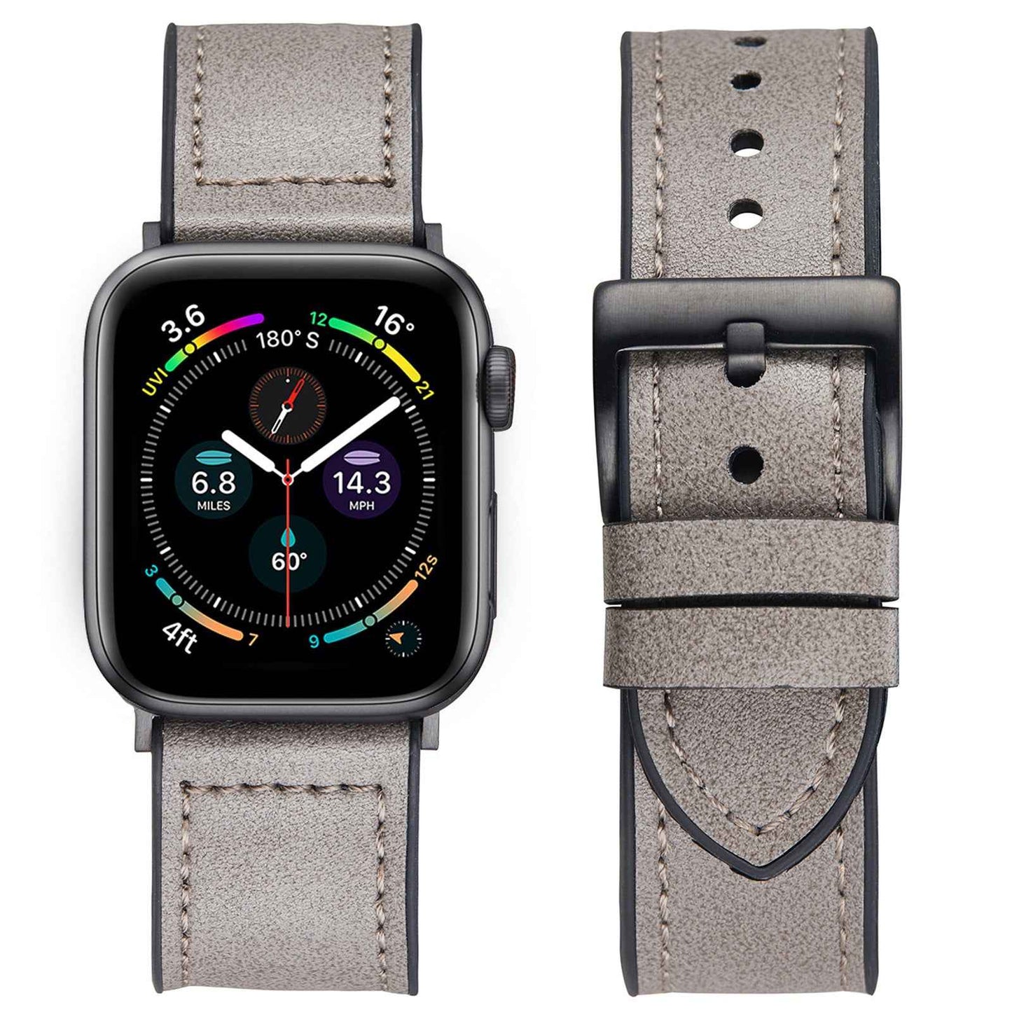 Silicone Leather Watch Strap - Crazy Horse Retro Thin Design Patch