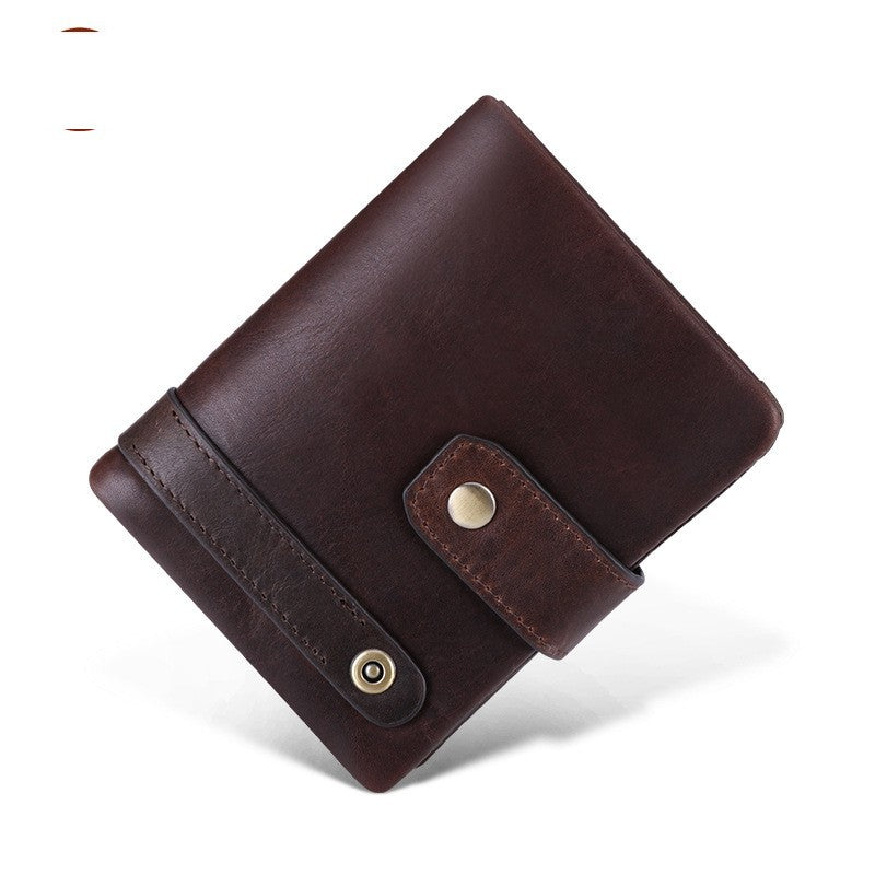 Multi Card Leather Wallet - Retro Crazy Horse Leather Design - ArtOm_farm™ LEATHER