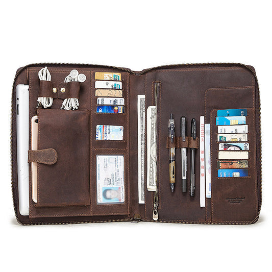 Vintage Leather Tablet Sleeve - Crazy Horse Leather Handbag for Tablets and More - ArtOm_farm™ LEATHER