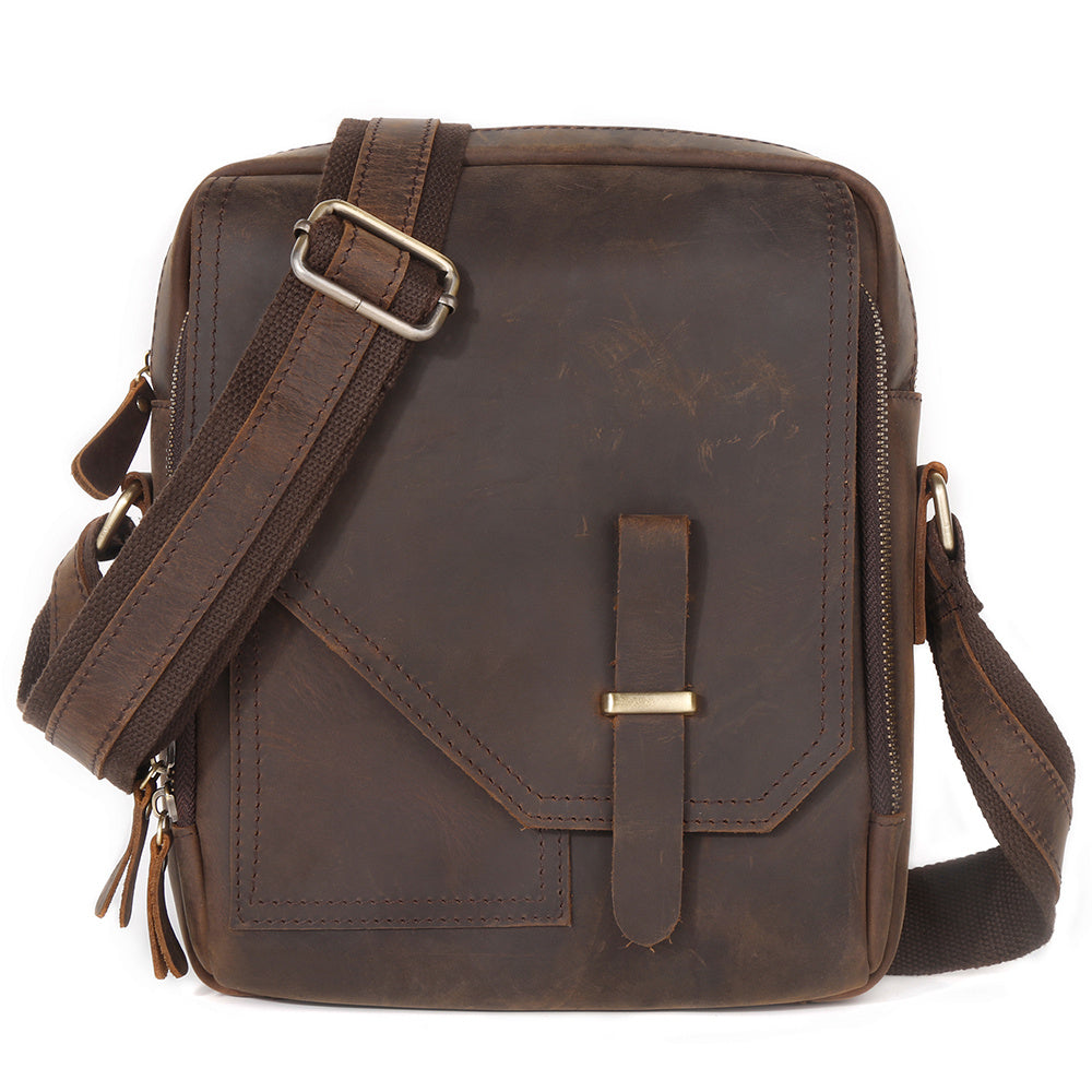 Crossbody Bag Men's Leather Crazy Horse Retro Style - ArtOm_farm™ LEATHER