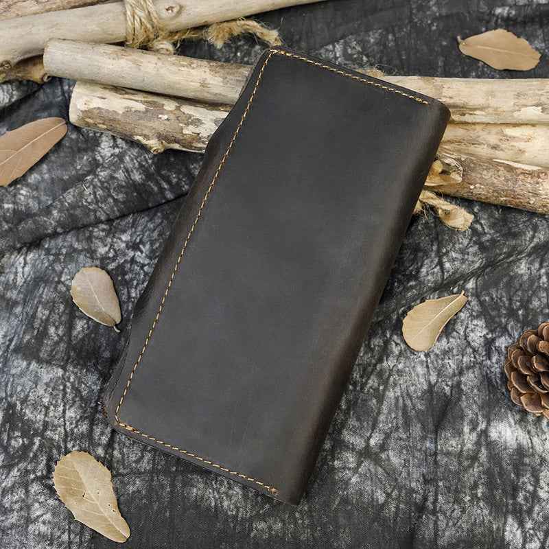 Retro Leather Wallet - Crazy Horse Leather Buckle Men's Wallet