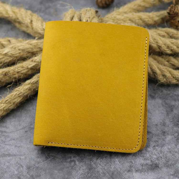 Multiple Card Slots Crazy Horse Leather Wallet - Top Layer Leather Design