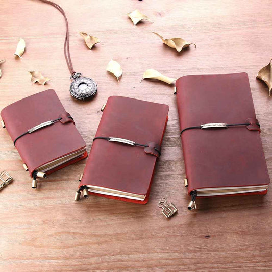 Traveler's Crazy Horse Leather Notebook - Premium Quality for Adventurers - ArtOm_farm™ LEATHER
