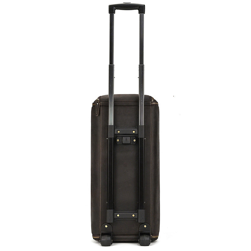 Crazy Horse Leather Trolley Bag 22-Inch Large Capacity Travel Companion - ArtOm_farm™ LEATHER