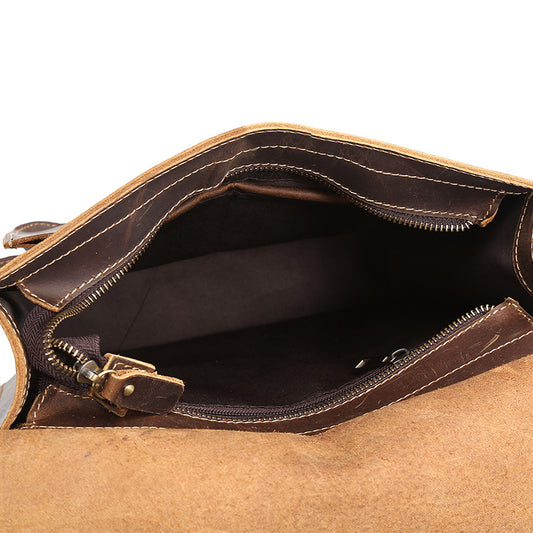 New Crazy Horse Leather Men's Backpack - Genuine Retro Design - ArtOm_farm™ LEATHER