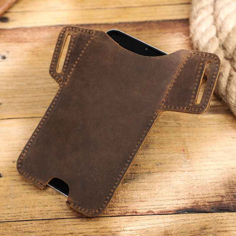 Leather Phone Case Belt Made of Crazy Horse Leather for Ultimate Convenience - ArtOm_farm™ LEATHER