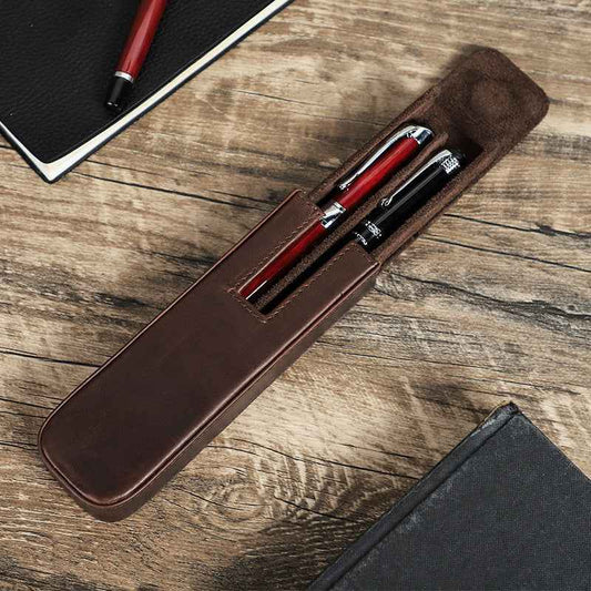 Handmade Leather Pencil Case – Removable Drawer-Type Crazy Horse Design