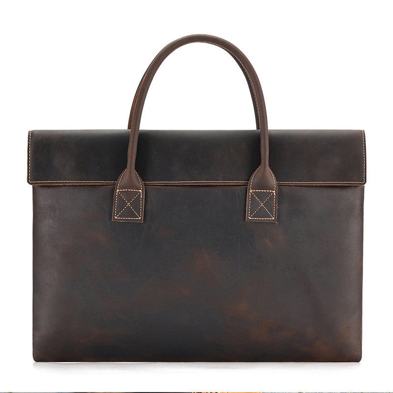 Crazy Horse Leather Men's Handbag - Thin and Portable Design - ArtOm_farm™ LEATHER