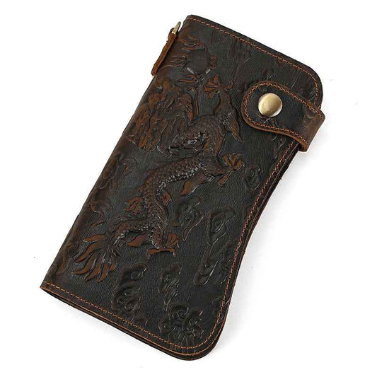 Men's Vintage Leather Wallet - Crazy Horse Leather Design - ArtOm_farm™ LEATHER
