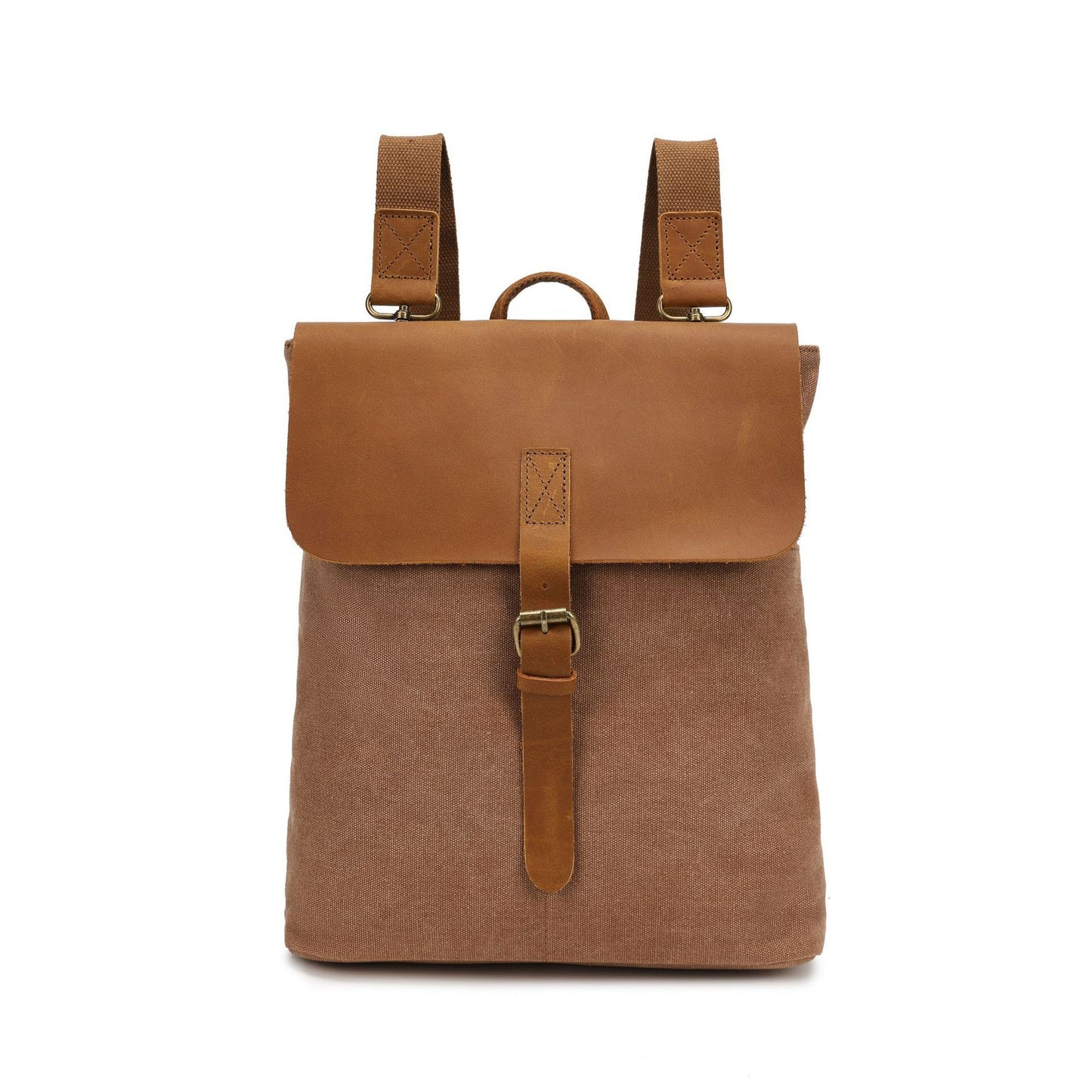 Crazy Horse Leather Backpack for Casual Students - Minimalist Design - ArtOm_farm™ LEATHER