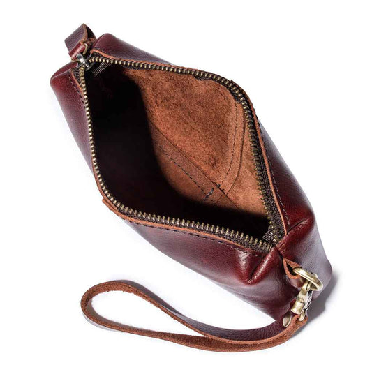 Crazy Horse Leather Clutch Bag - Simple Retro Long Purse for Stylish Elegance