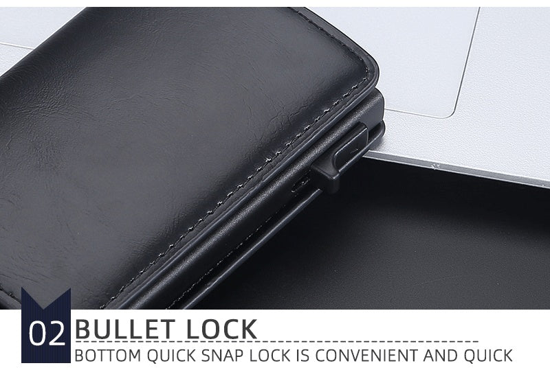 Crazy Horse Leather Card Clamp for Men - Anti-Degaussing Protection - ArtOm_farm™ LEATHER