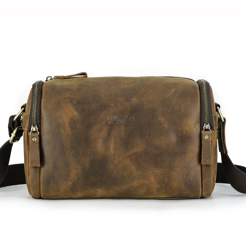 Retro Leather Messenger Bag - Crazy Horse Style Fashion for Men - ArtOm_farm™ LEATHER