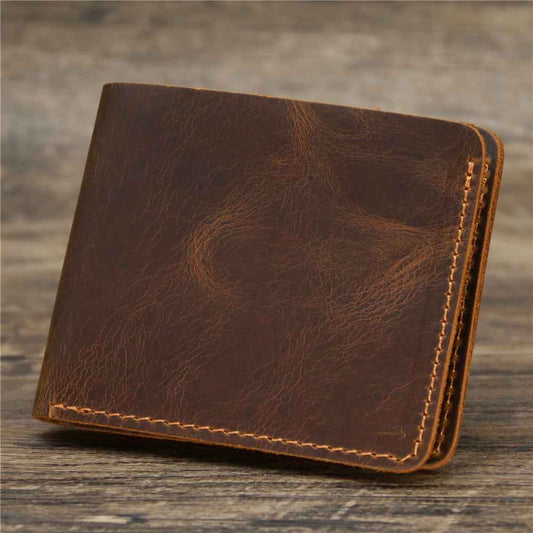 Men's Crazy Horse Leather Wallet Retro Style