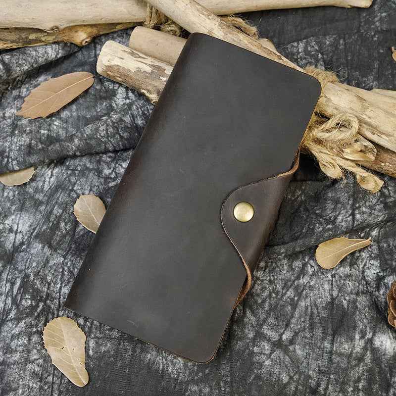 Retro Leather Wallet - Crazy Horse Leather Buckle Men's Wallet
