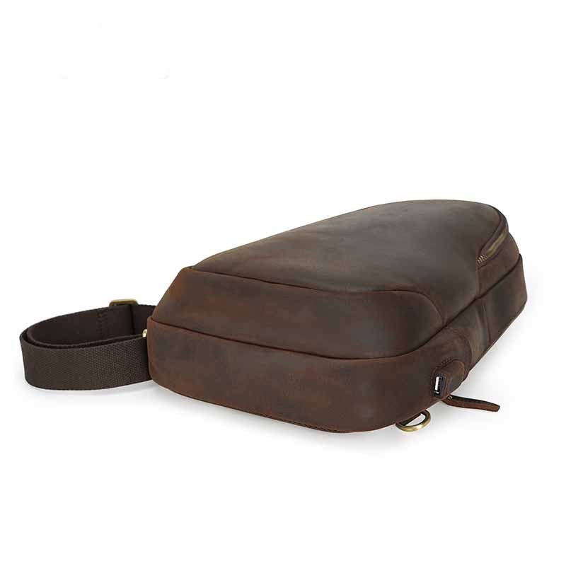 Vintage Leather Men's Chest Bag - Casual Style for Modern Adventurers - ArtOm_farm™ LEATHER