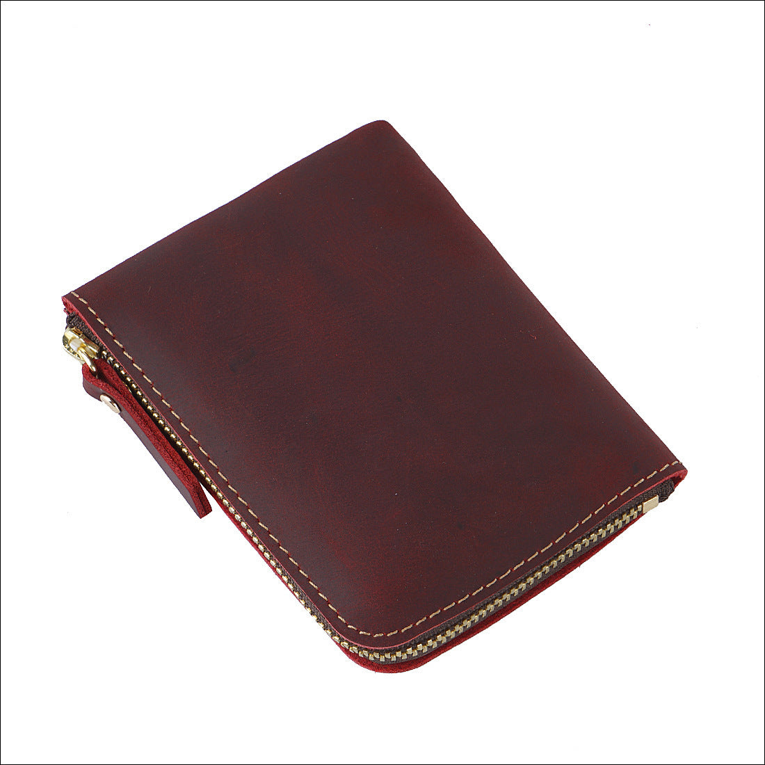 Handmade Vintage Leather Zipper Wallet - Crazy Horse Style - ArtOm_farm™ LEATHER
