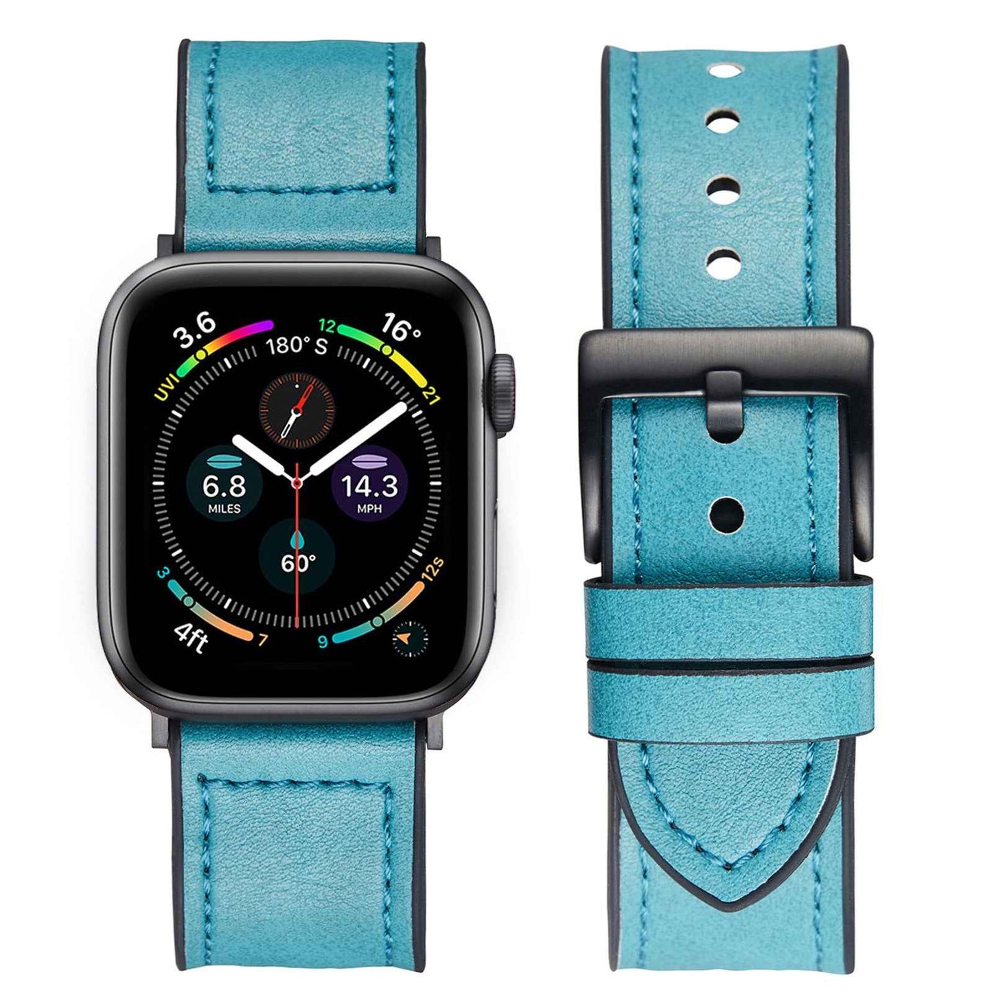 Silicone Leather Watch Strap - Crazy Horse Retro Thin Design Patch