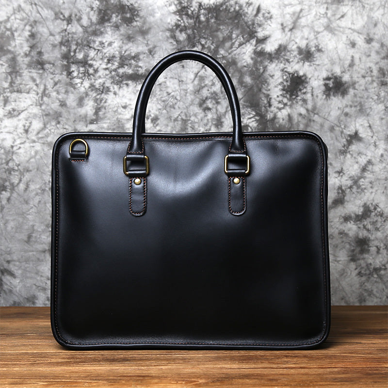 Vintage Leather Handbag - Casual Crazy Horse Leather Handmade Men's Handbag - ArtOm_farm™ LEATHER
