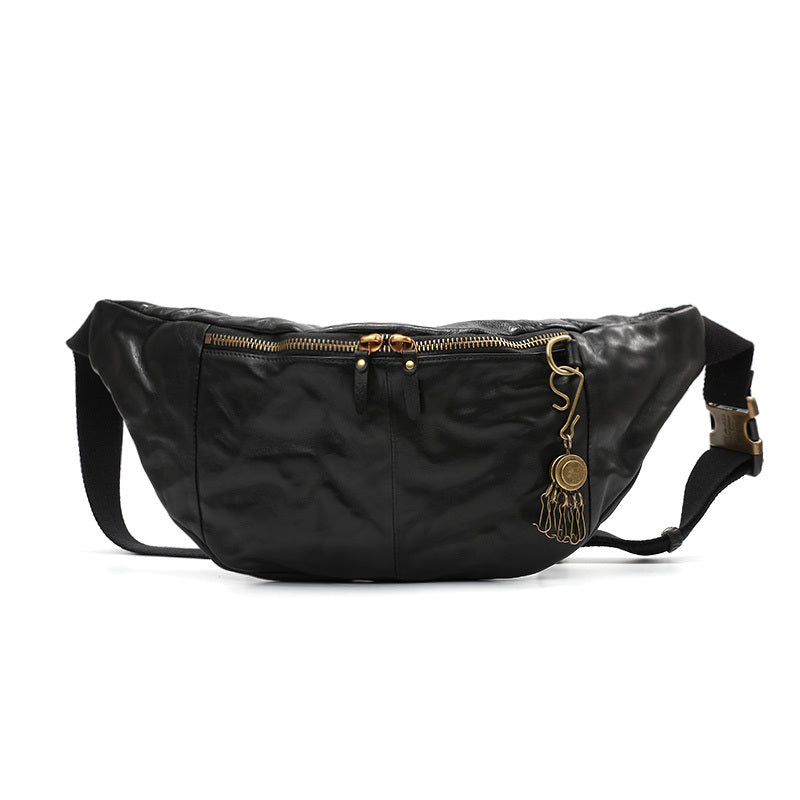 Leather Vintage Crossbody Bag - Plant-Tanned Cow Leather Design - ArtOm_farm™ LEATHER