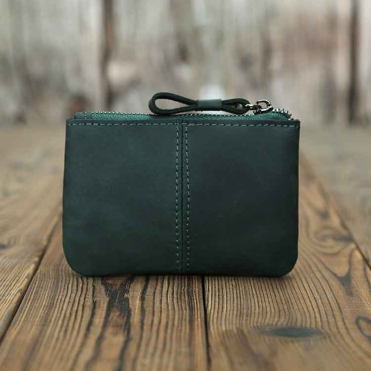 Men's Retro Leather Coin Purse in Crazy Horse Leather