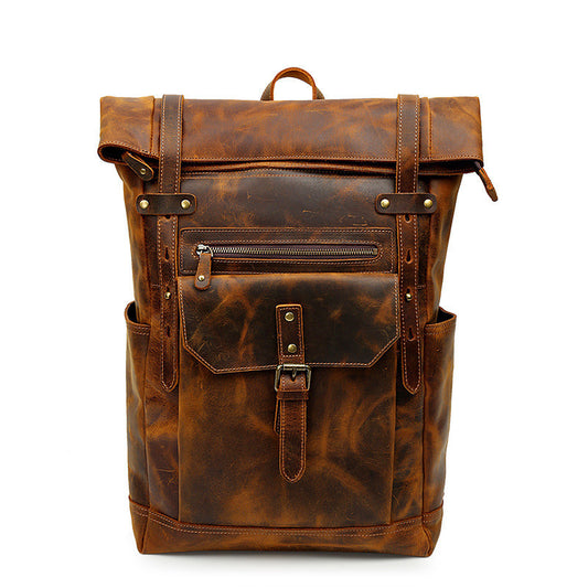 Retro Leather Laptop Bag for Men - Large Capacity 16 Inch Crazy Horse Design - ArtOm_farm™ LEATHER