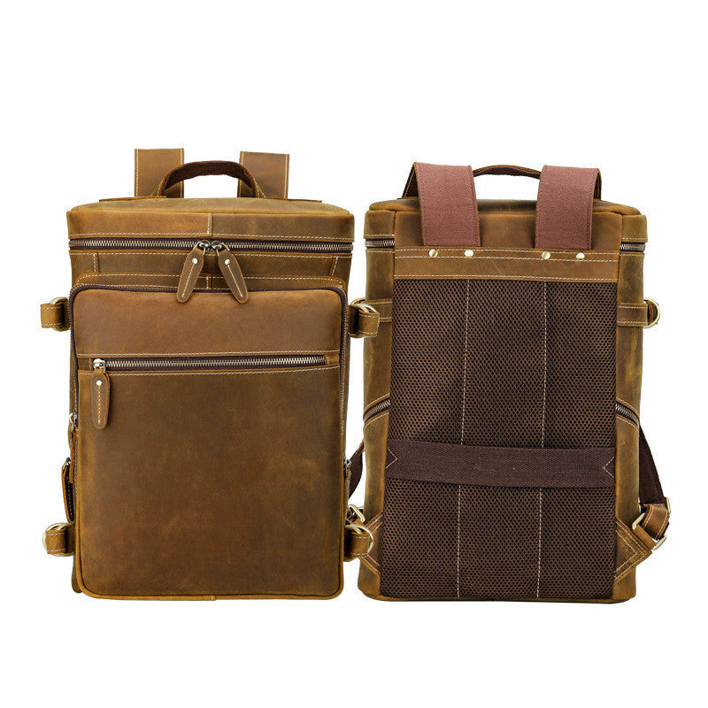 New Retro Leather Men's Computer Bag - Large Capacity 16 Inch for Laptops - ArtOm_farm™ LEATHER